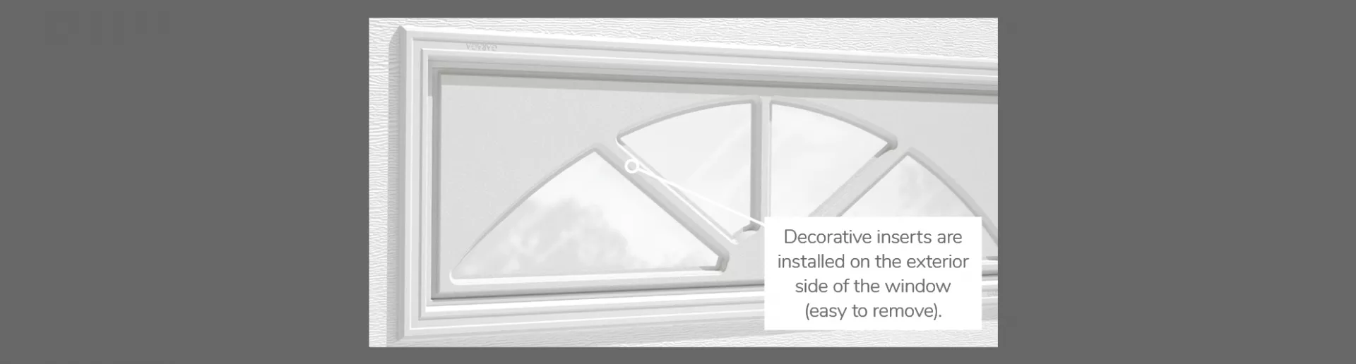 Sherwood Decorative Insert, 40" x 13", 21" x 13" or 41" x 16", available for door R-16, R-12, 3 layers - Polystyrene, 2 layers - Polystyrene and Non-insulated